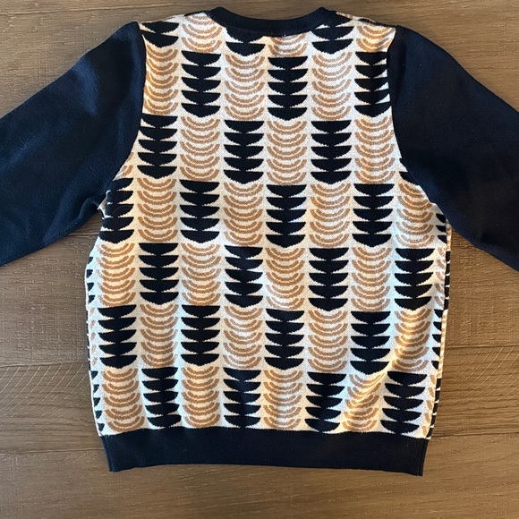 THML Black and Cream Patterned Crewneck Sweater - Picture 4 of 4